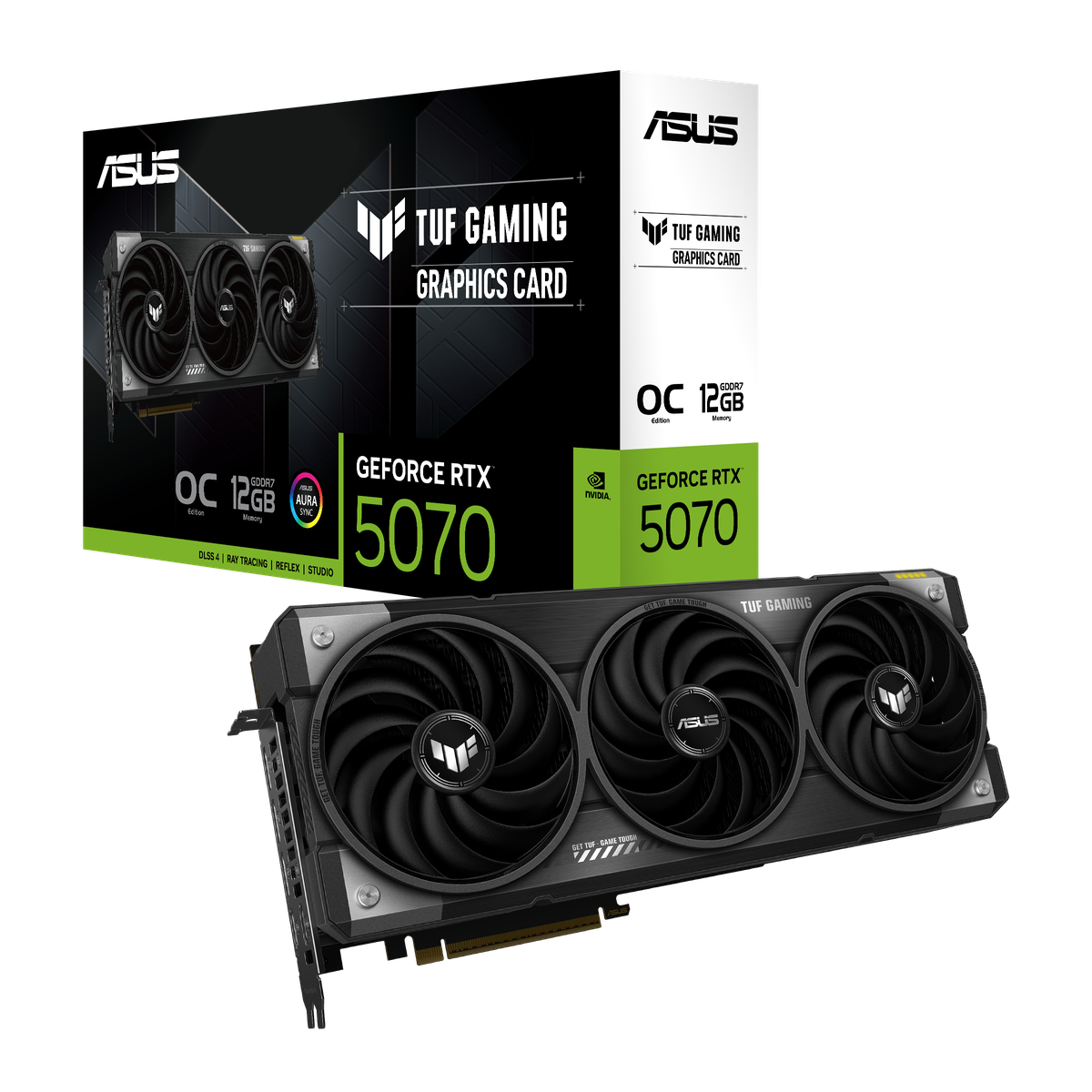 Видеокарта ASUS NVIDIA GeForce RTX 5070 TUF-RTX5070-O12G-GAMING 12ГБ Gaming, GDDR7, OC, Ret 90YV0LZ0-M0NA00