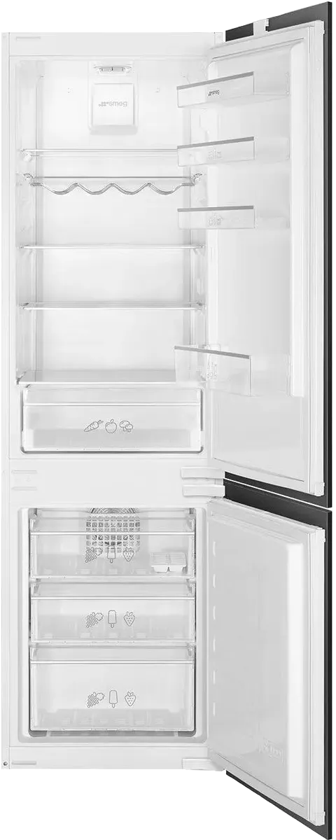Встраиваемый холодильник SMEG/ Встраиваемый холодильник SMEG, ВхШхГ 1775х540х545 мм, комбинированный, автоматическая разморозка, LED подсветка, инверторный компрессор, механический контроль температуры, полезный объем 193 л, энергоэффективность Е, цвет белый