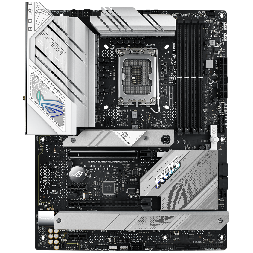 Материнская плата ASUS ROG STRIX B760-A GAMING WIFI, LGA1700, B760, 4*DDR5, 4*SATA, 3*M.2, 9*USB 3.2, 4*USB 2.0, Type-C, 2*PCIx16, 2*PCIx1, DP+HDMI, ATX; 90MB1EP0-M1EAY0