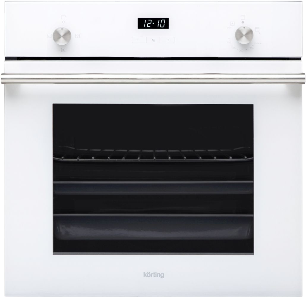 Встраиваемая газовая духовка Korting OGG 771 CFW / 59.7 х 59.6 x 56.5, газовая, газовый гриль, конвекция, дисплей Cold White с сенсорным управлением, газ-контроль, электроподжиг, телескопические направляющие на 1 уровне, белая