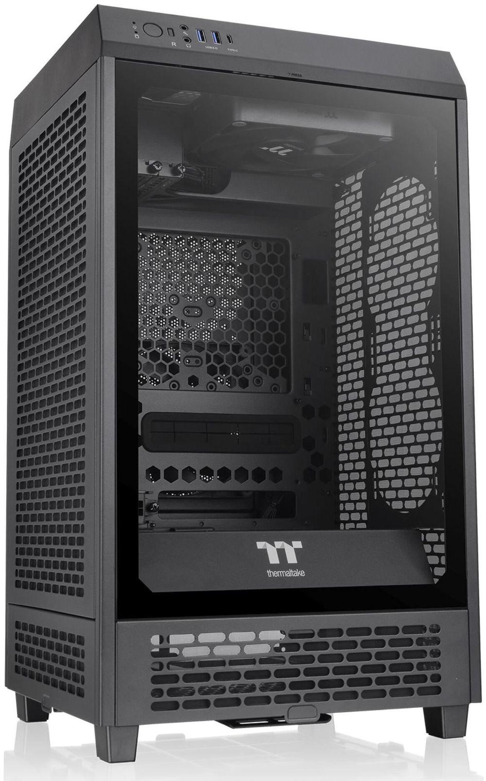 Корпус для ПК Thermaltake - The Tower 200, mITX, 2х2.5", 2х3.5", 2xUSB3.0, Mini Tower, без БП, цвет чёрный, CA-1X9-00S1WN-00