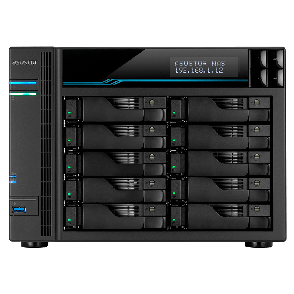 Сетевое хранилище (NAS) ASUSTOR LOCKERSTOR 10 PRO AS7110T, слоты 10x2.5''/3.5'' SATA3 (90IX01D1-BW3S10)