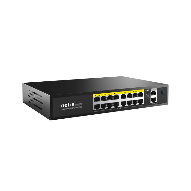 Коммутатор/ Коммутатор Netis P116GH (L2) 16x100Мбит/с 2x1Гбит/с 1SFP 16PoE 16PoE+ 240W неуправляемый