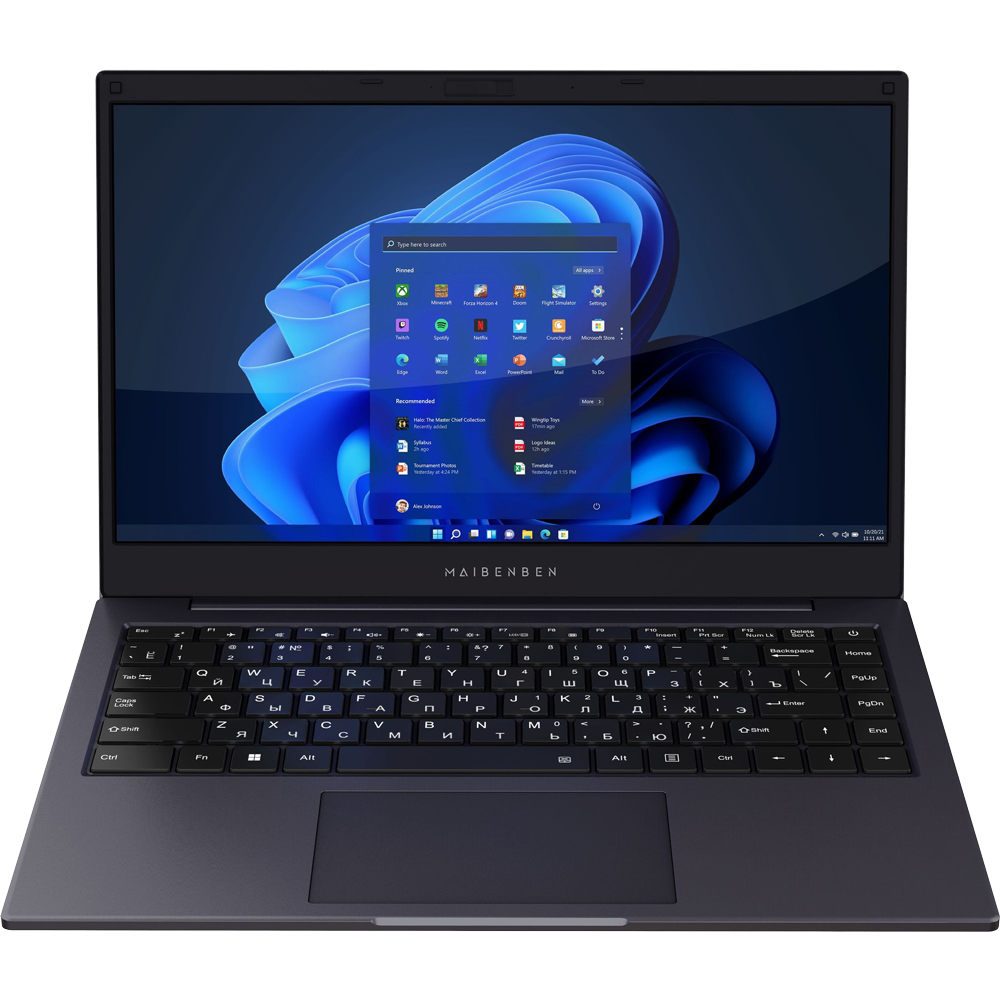 Maibenben Smart S14A-iN10UM 14"(1920x1080 (матовый) IPS)/Intel N-series N100(0.8Ghz)/8192Mb/512PCISSDGb/Int:Intel UHD Graphics/Cam/BT/WiFi/38WHr/war 1y/1.45kg/Dark Blue/Linux + Screen 60Hz, 250nits, 16:9