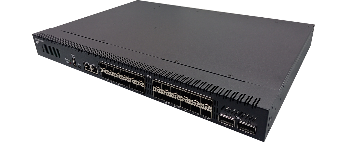 Коммутатор/ Коммутатор L3 24x1/10Гб/с SFP+, 2x40/100 Гб/с QSFP28, 1xOOB RJ45, 1xUSB-A, 1xConsole RJ45, 1xUSB-C, четыре вентилятора, два БП AC, Гарантия 12 месяцев.