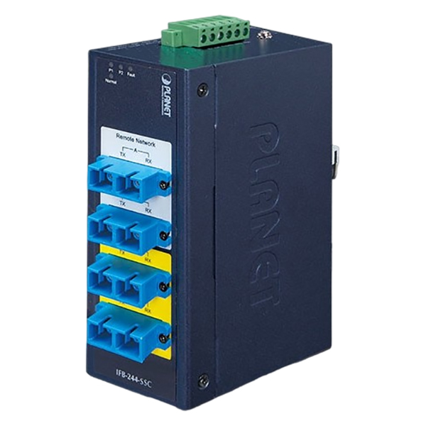 промышленный коммутатор/ PLANET IFB-244-SSC Industrial 2-channel Optical Fiber Bypass Switch w/ 4x SC Single mode (-40~75 C, dual 9~48V DC/24V AC)