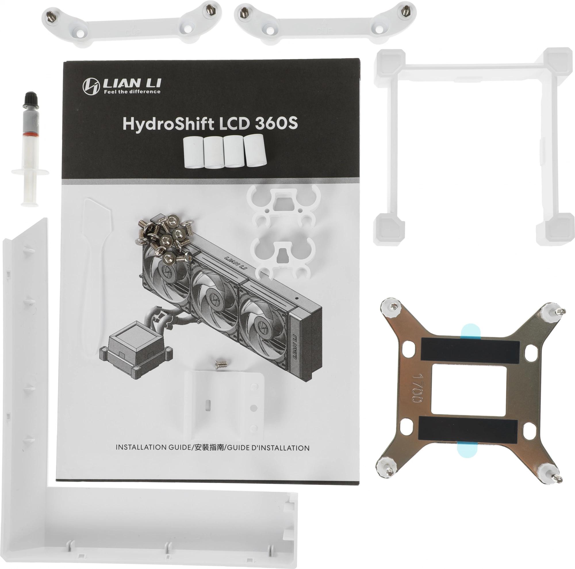 Система водяного охлаждения Lian-Li HydroShift LCD 360S Soc-AM5/AM4/1700/1851 белый 4-pin 29.8dB Al+Cu LCD 330W Ret (G89.GHSLCD36SW.R0) [G89.GHSLCD36SW.R0]