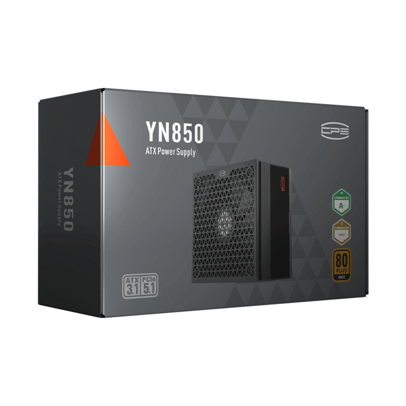 Блок питания ПК/ Power Supply PCCooler, 850W 80+ Gold (ATX, 3.1, PCIe 5.1 600W, Full modular, 1x24(20+4)pin 550mm, 2xCPU 8(4+4)pin 650mm, 3xPCIe 8(6+2)pin 500mm, 1x12V(2x6) 12+4pin 650mm, 3xSATA*3+MOLEX4pin*1 450+120+120+120mm , Active, 135x135mm, 150x150x86mm, APFC, OVP, UVP, OCP, SCP, OTP, OPP, SPD)