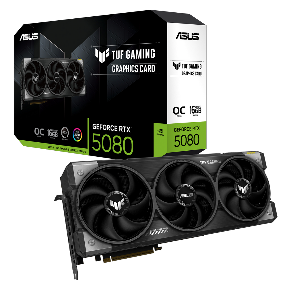 Видеокарта ASUS NVIDIA GeForce RTX 5080 16ГБ Gaming TUF-RTX5080-O16G-GAMING, GDDR7, OC, Ret 90YV0M30-M0NA00