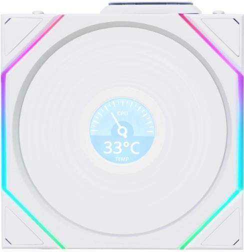 Вентилятор для корпуса Lian-Li Uni Fan TL Wireless LCD 120 LCD ARGB 120х124.5x28 белый 4-pin 27дБ (G99.12TLLCD1W1W.R0) Ret