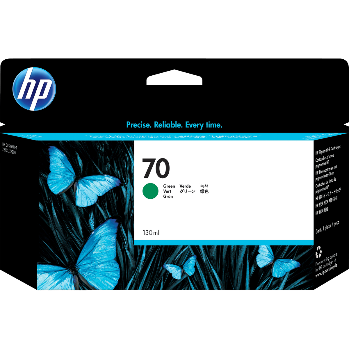 Картридж струйный HP №70 C9457A зеленый для HP DJ Z2100/Z3100 (130мл)