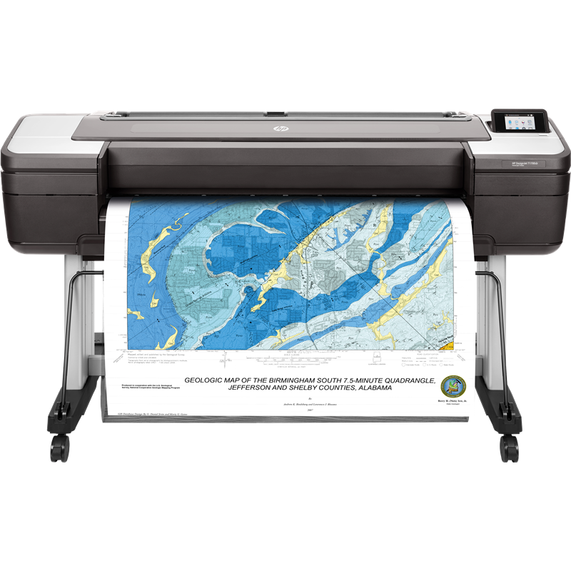 Принтер широкоформатный HP Inc. - DesignJet T1700dr, 42" (1067 мм), A0, DesignJet, цветной струйный, RJ-45, 2400 x 1200dpi, цвет серый, W6B56A