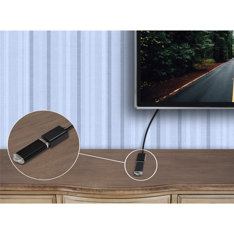 GCR Удлинитель 1.5m USB AM/AF, черный, 28/24 AWG, медь