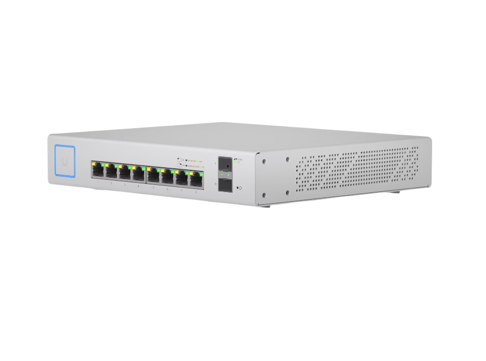 Коммутатор Ubiquiti UniFi Switch 8-150W |US-8-150W| PoE-коммутатор, 8х 1G RJ45, 2х SFP, раздача 130 Вт (728558)