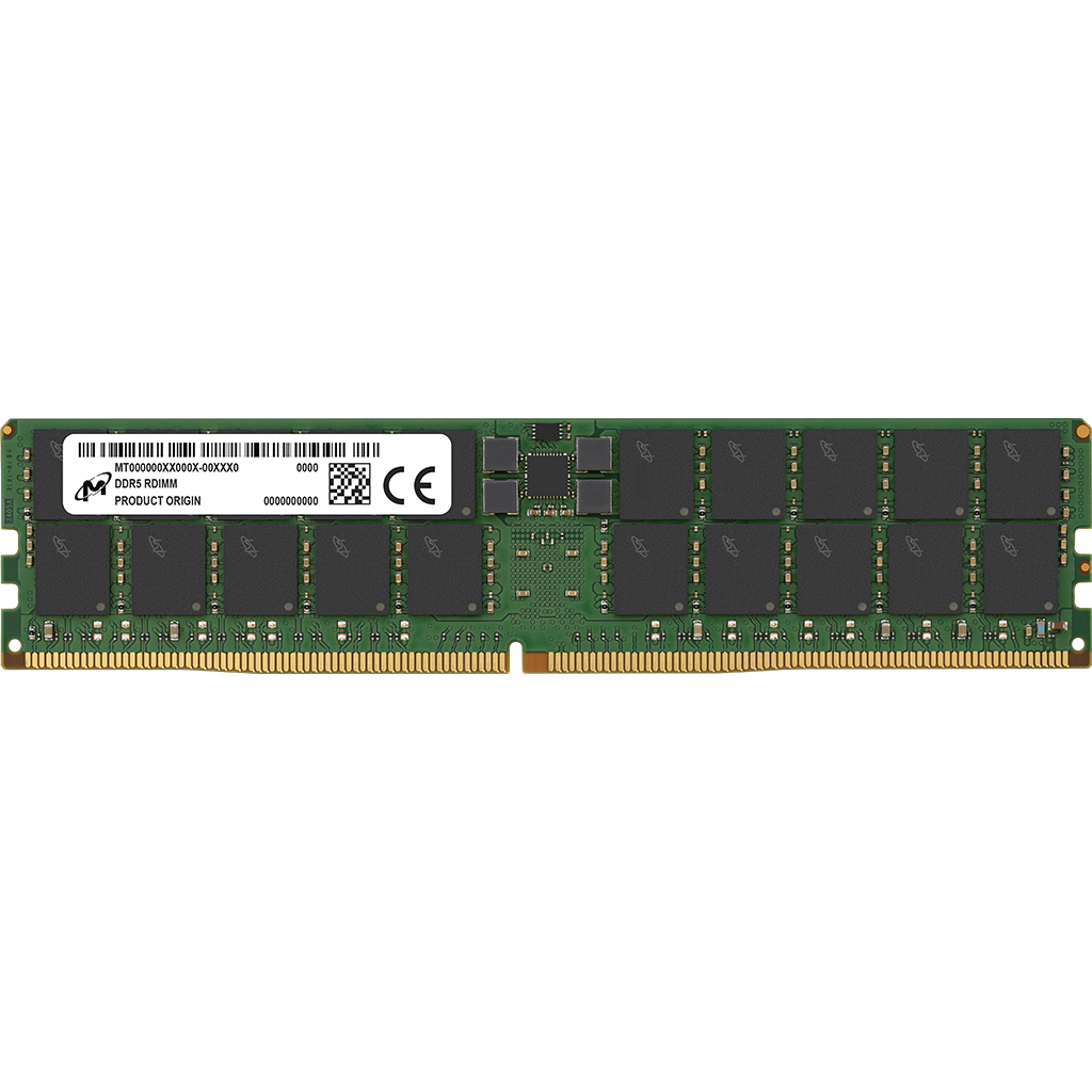 Оперативная память Micron DDR5 RDIMM 128Gb 2Rx4 5600 MHz ECC Registered MTC40F2047S1RC56BB1, 1 year, OEM