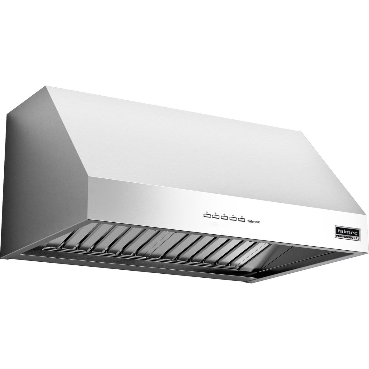 Вытяжка FALMEC ZEUS PRO 120, серия Professional, 120 см, каминная, настенная, электронное/кнопочное управление, светодиодное освещение, 4 скорости, отвод/циркуляция, макс. производительность 950 м3/ч, угольный фильтр в комплекте, возможность работы с внешним мотором, энергоэффективность В, цвет нержавеющая сталь