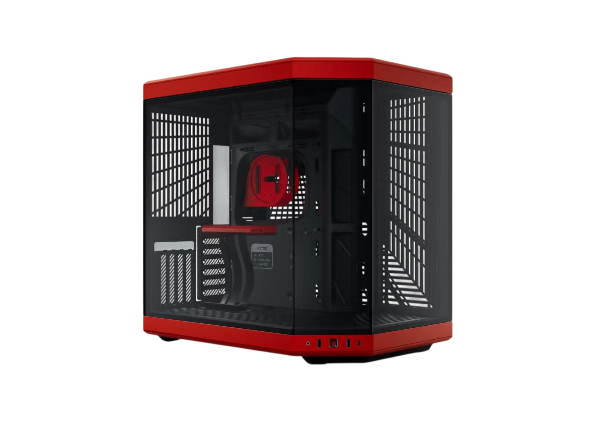 Корпус без блока питания/ Case HYTE Y70, Midi-Tower, TG, no fans, 2xUSB-A 3.2, 1xUSB Type-C, E-ATX, ATX, mATX, mITX Black Cherry