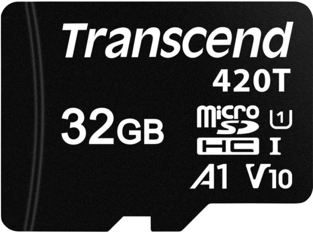 Transcend TS32GUSD420T Карта памяти/ Transcend 32GB microSDHC R/W 95/70 mb/s A1 U1, 3D  TLC  (no  adaptor) Embedded