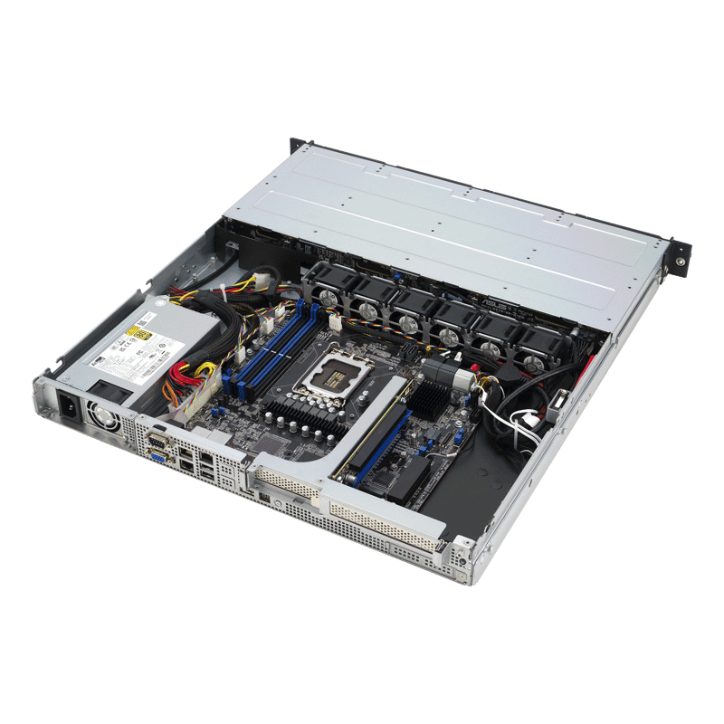 Серверная платформа/ ASUS RS300-E12-PS4, 1U, 1x LGA1700, 4x DDR5 4400, 4 x 3.5" hsb SATA/SAS*, 1x PCIe x16*, 1 x PCIe x8, 1x PCIe x4 Proprietary R/A slot, 2 x Intel® I210AT + 1 x Mgmt LAN, 350W