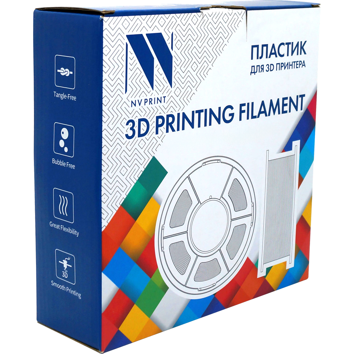 Филамент NV Print NV-3D-TPU-TRANS, TPU, 1.75мм, 0.5кг