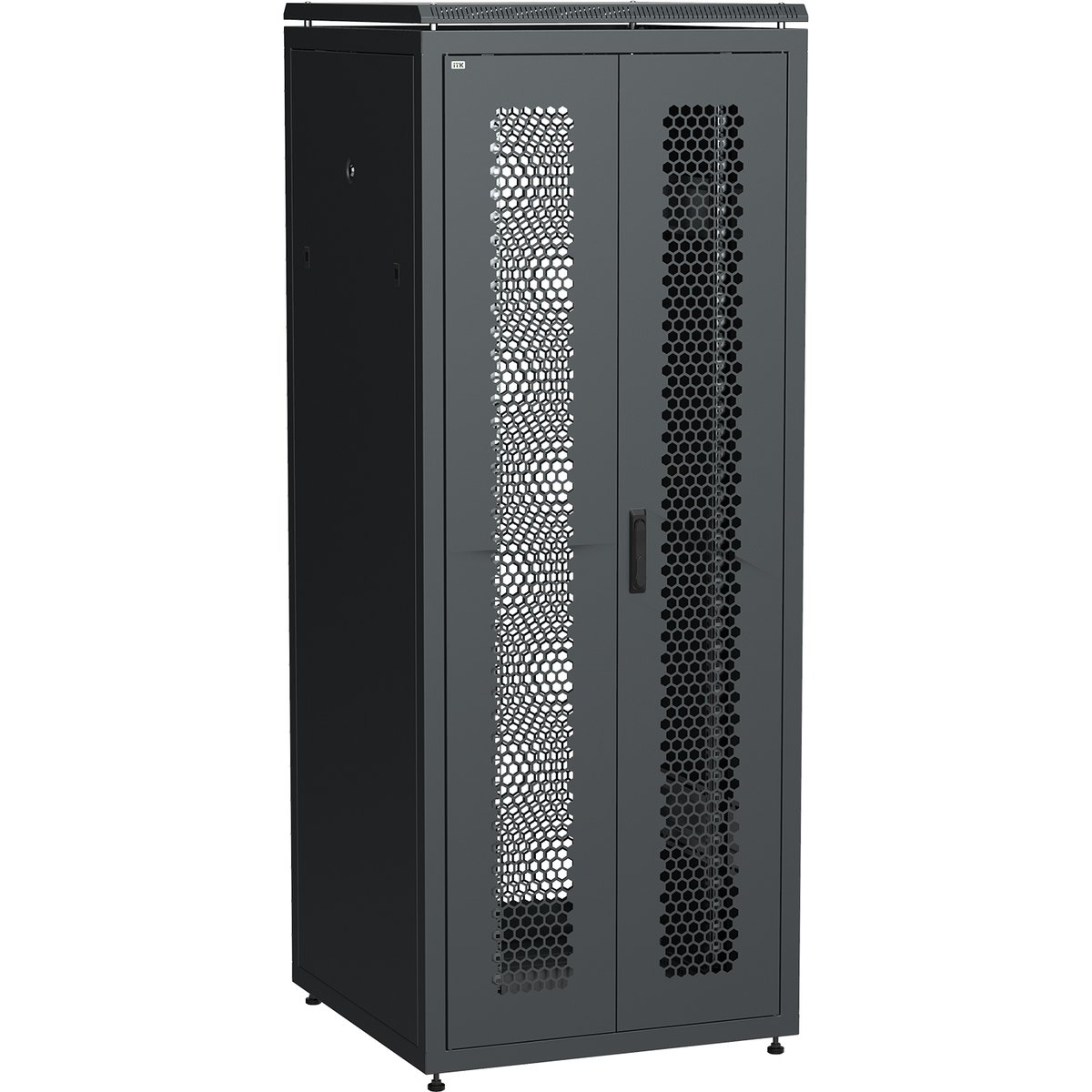 ITK LINEA N Шкаф сетевой 19" 42U 800х800мм двери передняя перфорированная задняя двустворчатая перфорированная черный