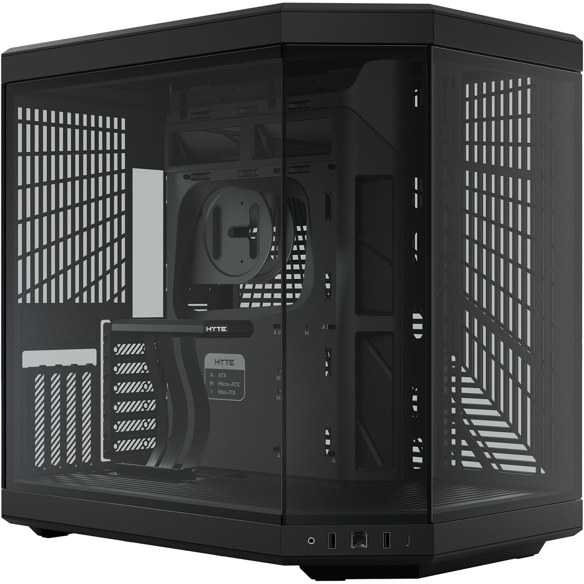 Корпус без блока питания/ Case HYTE Y70, Midi-Tower, TG, no fans, 2xUSB-A 3.2, 1xUSB Type-C, E-ATX, ATX, mATX, mITX Black
