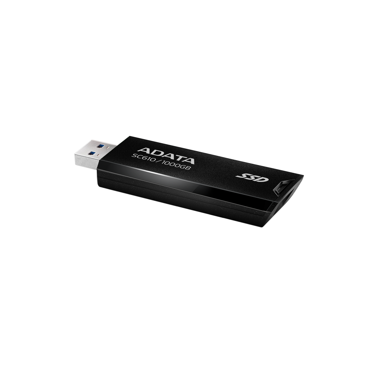 Твердотельный накопитель/ ADATA External SSD SC610, 1000GB, Type-A, USB 3.2 Gen2, R/W 550/500 MB/s, 67x24x10mm, Black (5 лет)