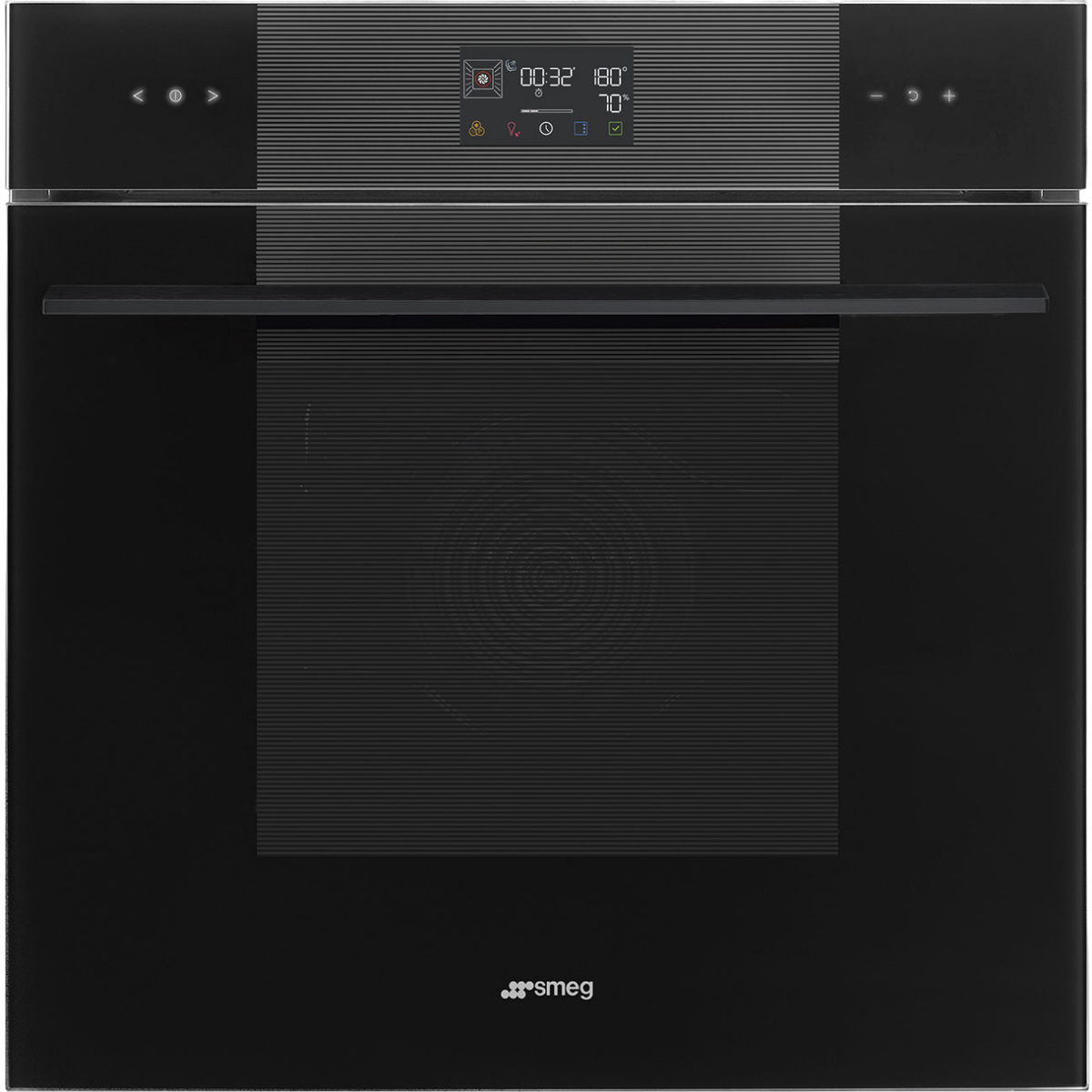 Встраиваемый духовой шкаф SMEG/ Многофункциональный духовой шкаф, комбинированный с паром, 60 см, 12 функций, Black (черное стекло). Класс энергопотребления А++