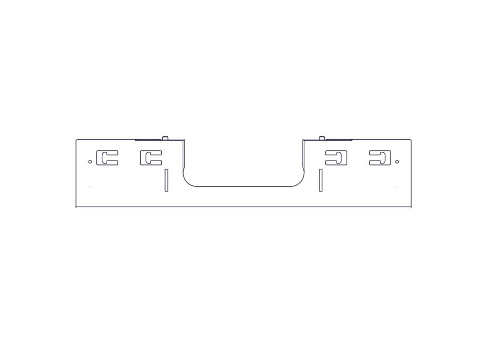 Divider with opening for laying Systeme Electric cables, on the roof of Uniprom Rack cabinets 600mm wide, 2 pcs.