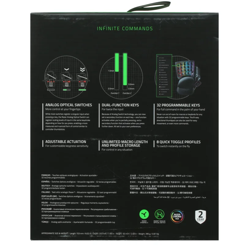 Игровой кейпад Razer Tartarus Pro/ Razer Tartarus Pro – Analog Optical Gaming Keypad Black
