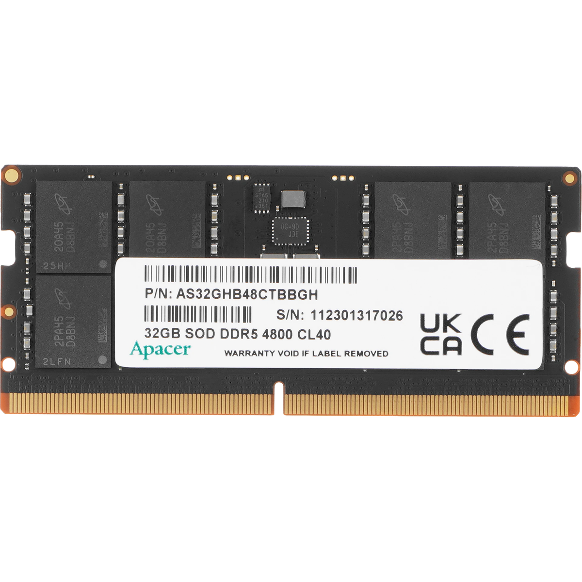 Apacer DDR5 SODIMM 32GB Модуль памяти  4800  CL40, 1.2V, 2048x8,  RTL