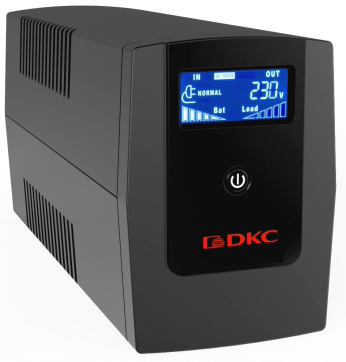 Линейно-интерактивный ИБП ДКС серии Info LCD, 600 ВА/360 Вт, 1/1, 3xIEC C13, USB + RJ45, LCD, 1x7Aч