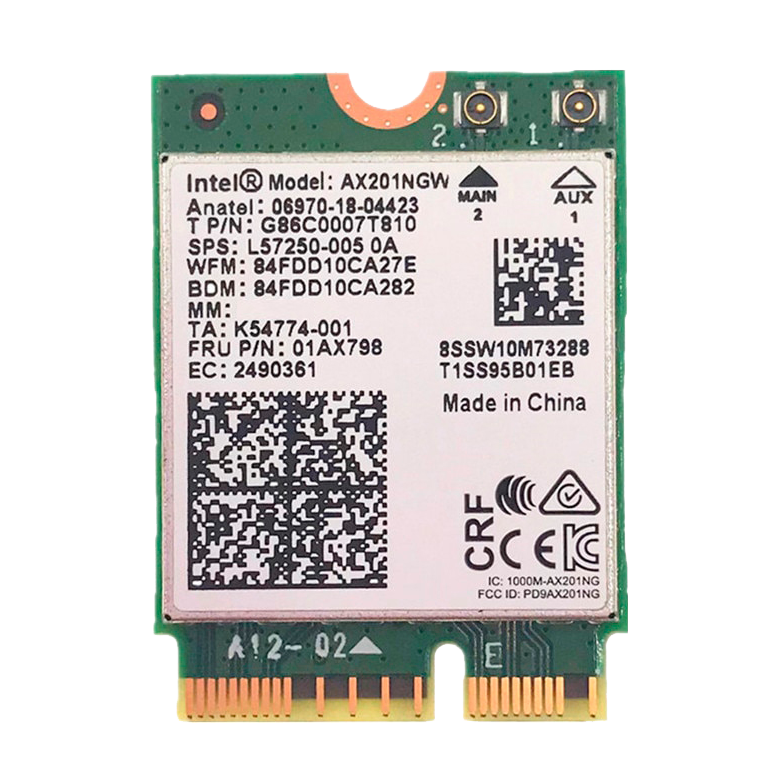 Плата сетевого контроллера/ Intel Wi-Fi 6 AX201, 2230, 2x2 AX+BT, No vPro, 985855