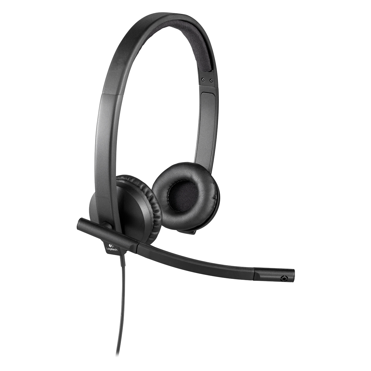 Logitech Гарнитура H570e Stereo, для компьютера, накладные, регулятор громкости, выкл. микрофона, USB, 1.9 м, чёрный.