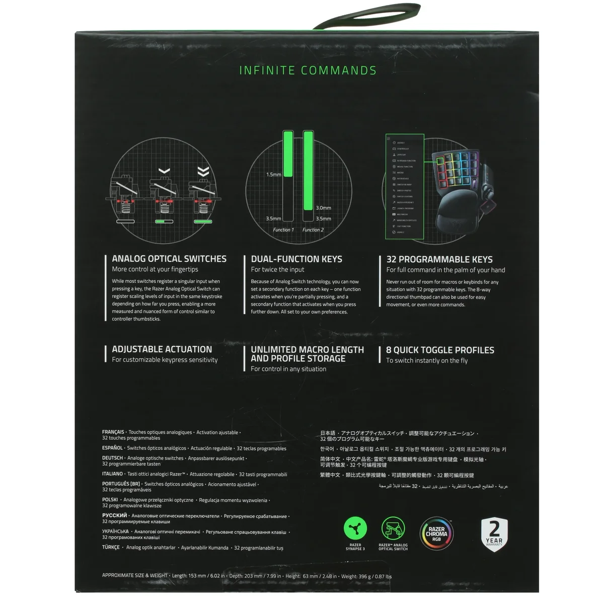 Игровой кейпад Razer Tartarus Pro/ Razer Tartarus Pro – Analog Optical Gaming Keypad Black