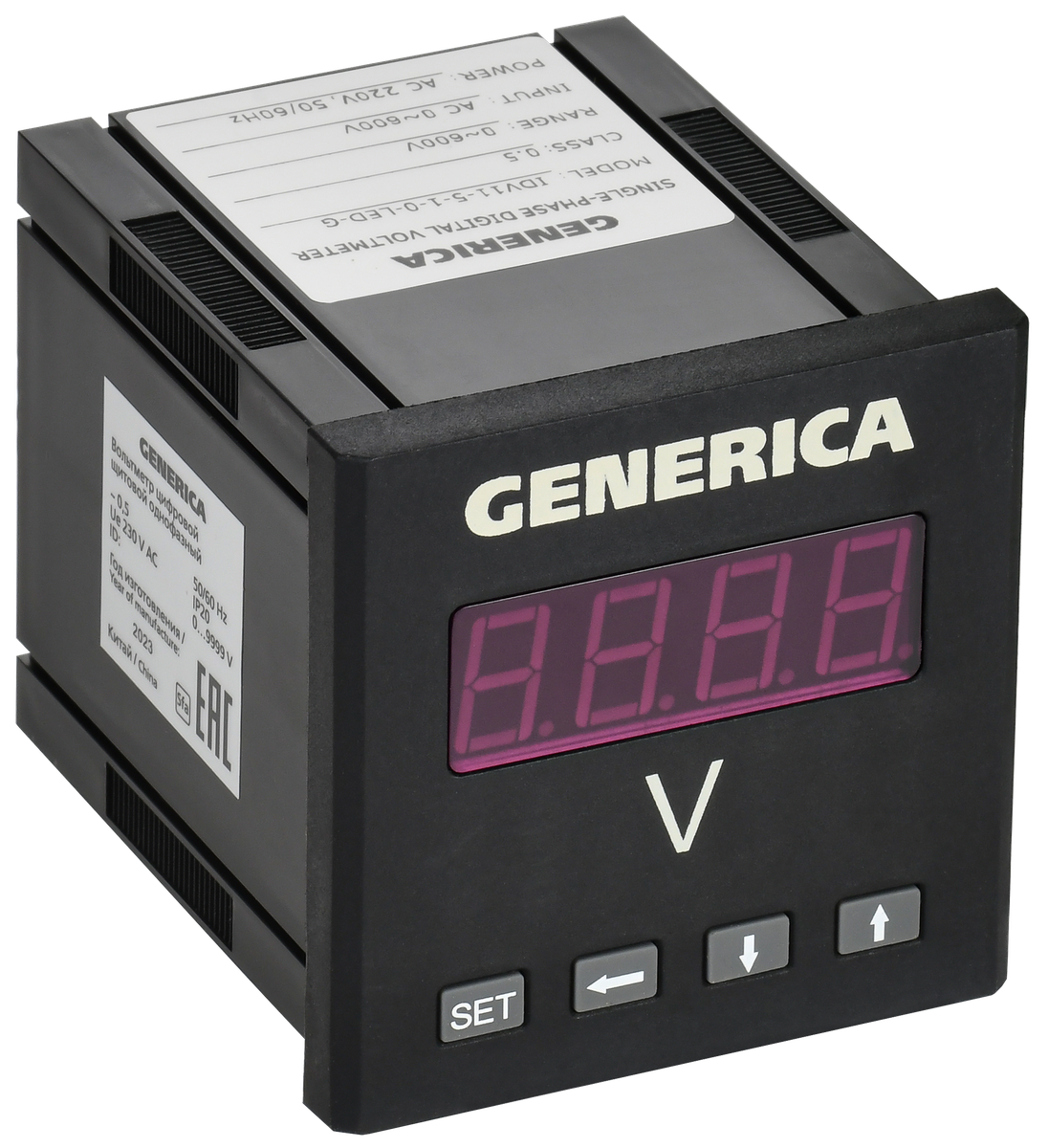Вольтметр цифр. щит. 1-ф. 72х72 LED GENERICA