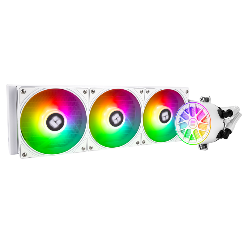 Система жидкостного охлаждения/ Water Cooling System Thermalright Aqua Elite 360 V6 (360mm, White, ARGB/ Fans: 3x120mm, 70.84CFM, 29.8dBA, 2000RPM/ Pump height 53.5mm, 2800RPM, Rad thickness 27mm/ S: 1700, 1200, 1851, 115X, AM5, AM4)