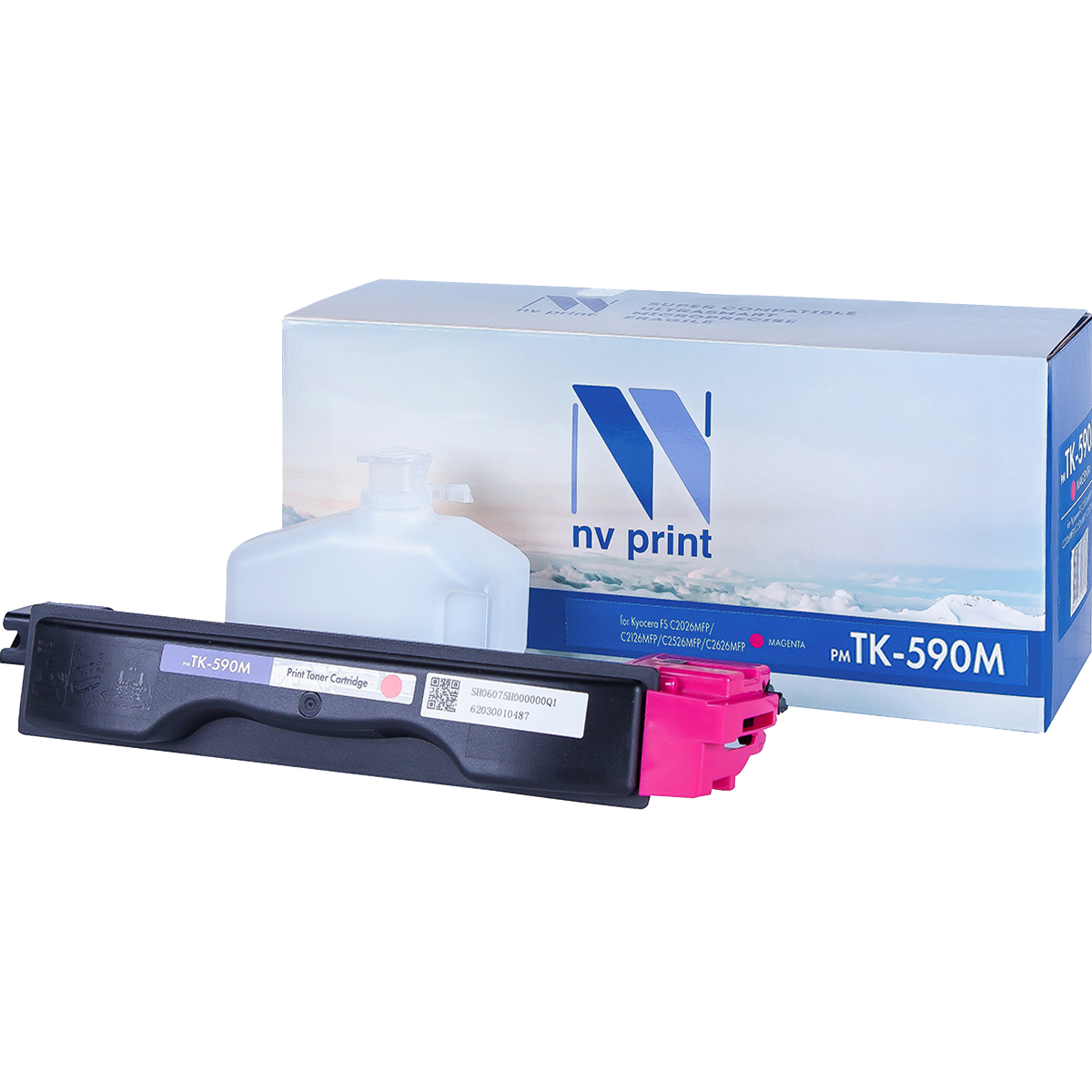 Картридж лазерный NV-Print NV-TK590M, для Kyocera FS-C5250DN/C2026MFP/C2026MFP+/C2126MFP/C2126MFP+/C2526MFP/C2626MFP/Ecosys P6026cdn, пурпурный, 5000 стр.