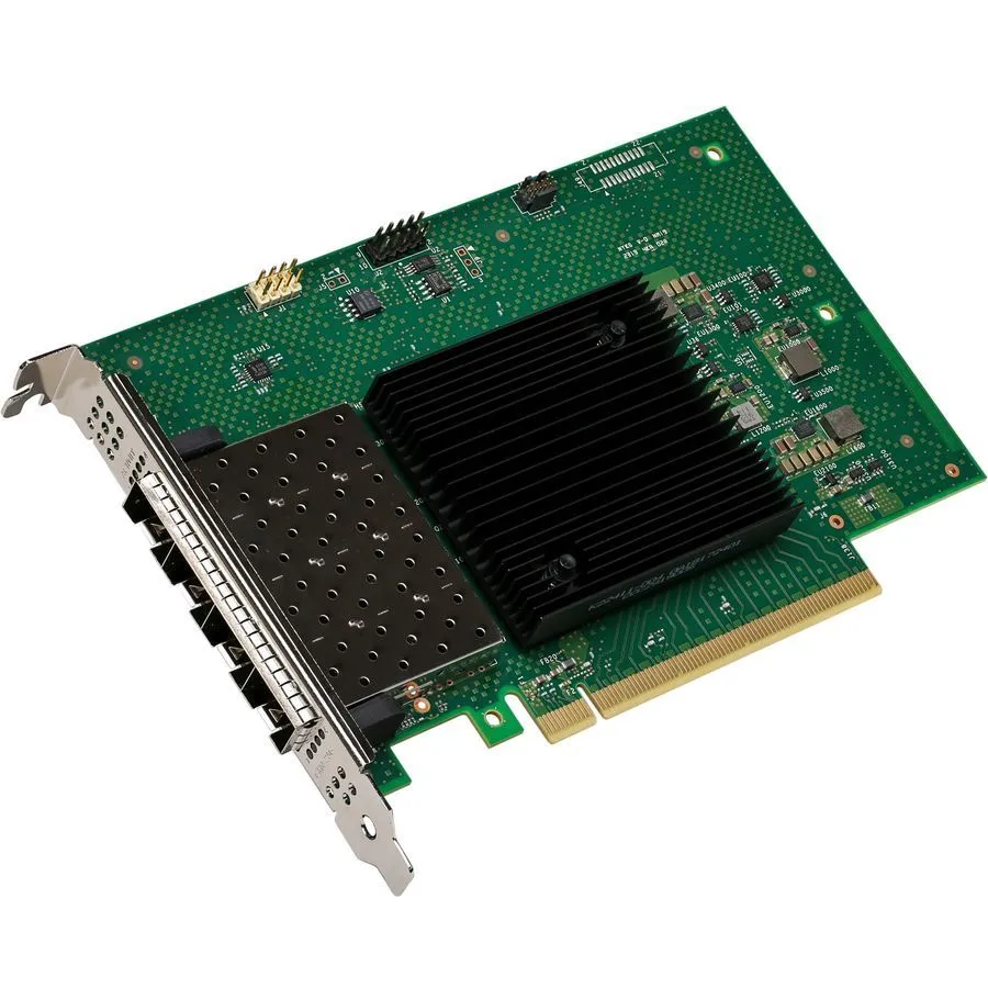 Сетевая карта/ Intel® Ethernet Network Adapter E810-XXVDA4, 4xSFP28 ports, 25GbE, PCI-E x16 gen3/gen4, iWARP/RoCEv2, IEEE 1588 PTP, ADQ, iSCSI, NFS, VMDq. PCI-SIG* SR-IOV Capable
