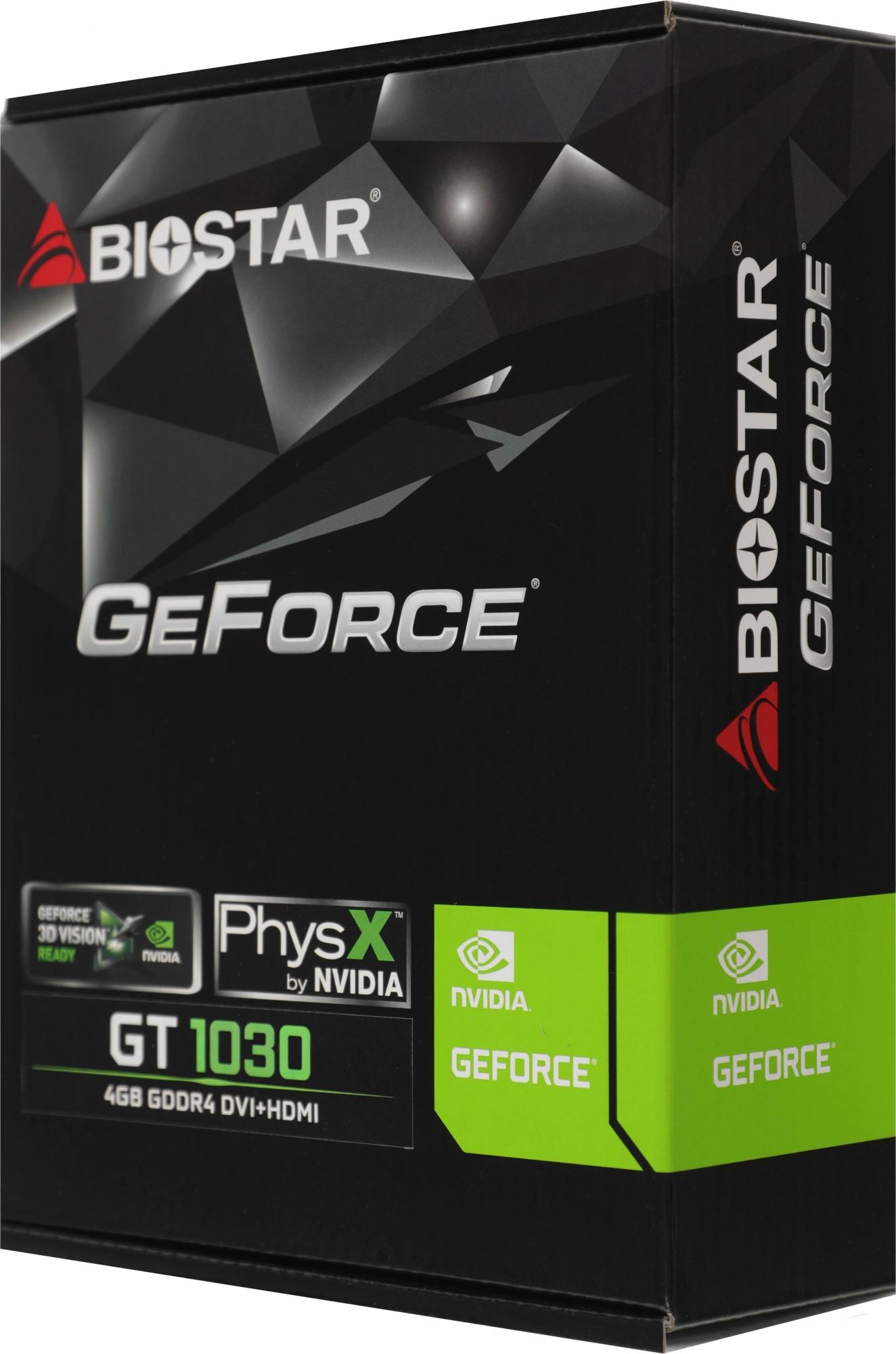Видеокарта Biostar PCI-E 4.0 VN1034TB46 NVIDIA GeForce GT 1030 4Gb 64bit DDR4 1152/2000 DVIx1 HDMIx1 HDCP Ret [VN1034TB46]