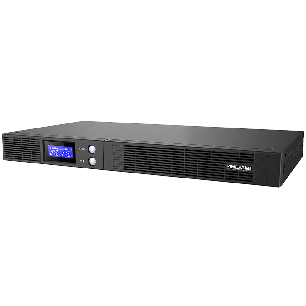 Импульс ИБП СЛИМ 500 {~230В, 500ВА/300Вт, LCD, RS-232, USB, SNMPSlot, EPO, 6В/7Ач*2, IEC-C13x4} {SL50101}