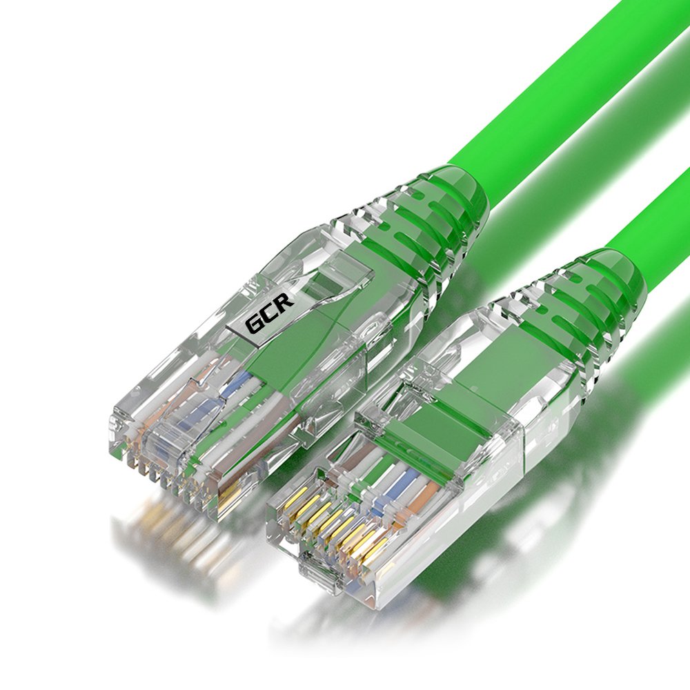 GCR Патч-корд 1.5m LSZH UTP кат.5e, зеленый, коннектор ABS, 24 AWG, ethernet high speed 1 Гбит/с, RJ45, T568B