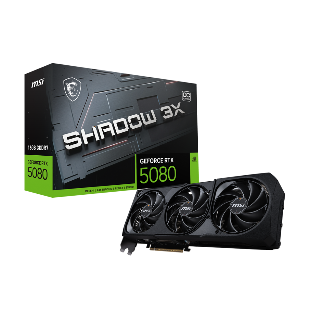 Видеокарта MSI RTX 5080 16G SHADOW 3X OC//RTX 5080, HDMI, DP*3, 16G, D7