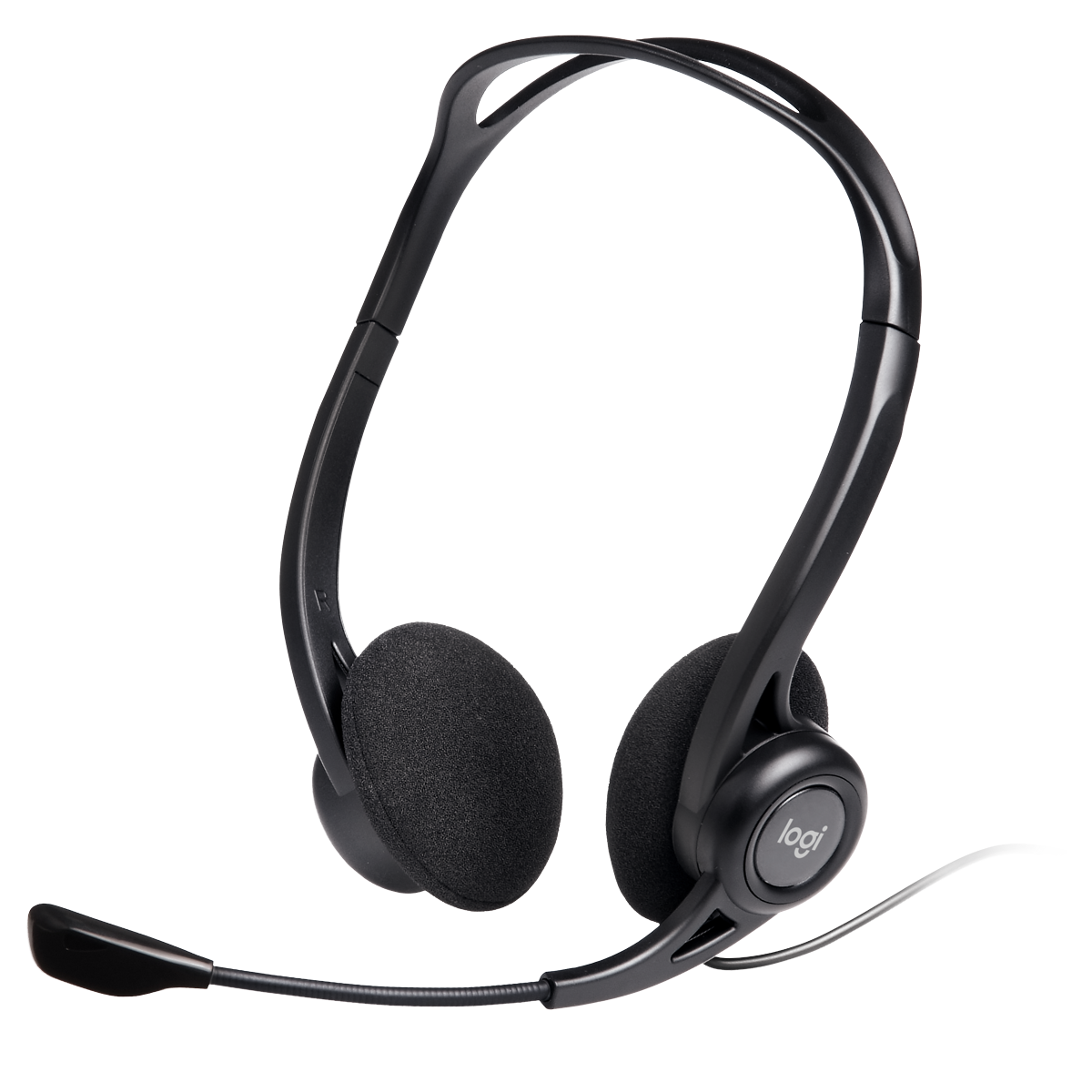 Гарнитура Logitech PC960 |981-000100| черная, USB, поворотный микрофон, пульт управления на кабеле, |981-000100| кабель 2.4м