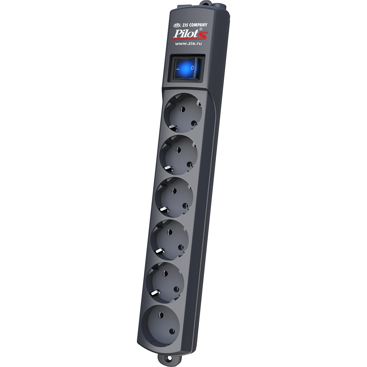 Сетевой фильтр Pilot S 6 розеток (5 евро + 1 без заземления) 3 м, графит/ Pilot S surge protector 6 outlets (EUR 5 + 1 without grounding) 3 m, graphite