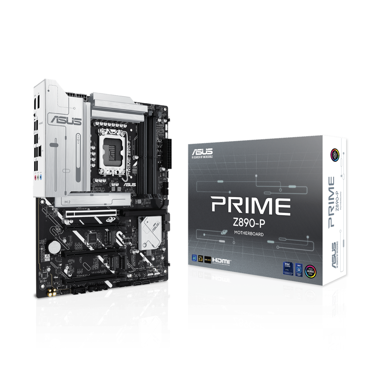 Материнская плата ASUS PRIME Z890-P, LGA 1851, Intel Z890, 4xDDR5, 4xSATA, 4xM.2, 1xPCIe 5.0 x16, 2xPCIe 4.0 x4, 1xPCIe 4.0 x1, 1xHDMI, 1xDP, 1xUSB-C (видеовыход), 1x 2.5Gb LAN, 4xUSB-A 2.0, 2xUSB-A 3.2 Gen 1, 1xUSB-A 3.2 Gen 2, 1xUSB-C 3.2 Gen 2x2, 3x3.5 мм, 7.1, ATX