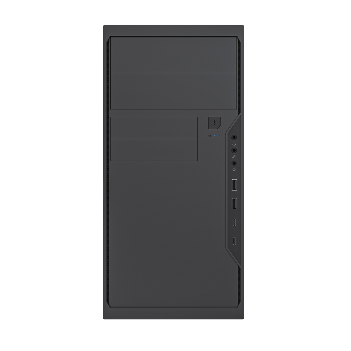 Корпус с блоком питания 500Вт./ Case Foxline FL-733R, mATX, 2x5.25EXT, 2x3.5EXT, 5x3.5INT, 2xUSB2.0, 2xUSB-C (19pin), HDA, w/o FAN, w/500W ATX PSU, w/1.2m EU pwr cord