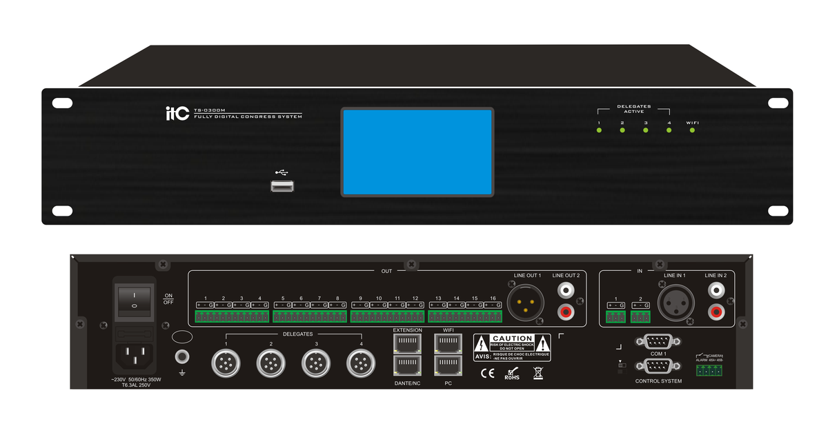 Контроллер цифровой конференц-системы/ [TS-0300M] Full Digital Conference System Controller