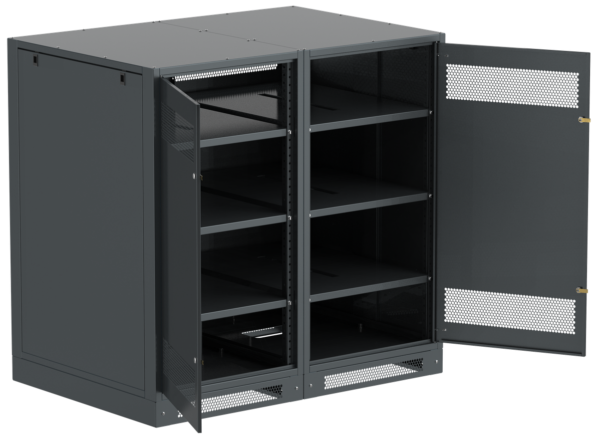 ITK LINEA B Шкаф аккумуляторный (пустой) 1350х1400х950мм двустворчатая металлическая дверь черный
