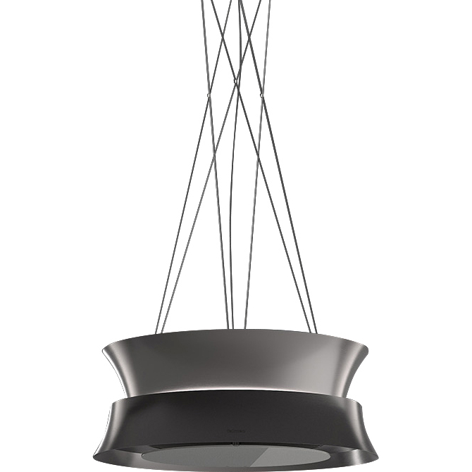 Вытяжка FALMEC DAMA IS.60 Gunmetal, серия Circle.Tech, подвесная, 60 см, электронное управление, светодиодное освещение, периметральное всасывание, технология горизонтальной фильтрации, 4 скорости, рециркуляция, макс. Производительность 600 м3/ч, угольный фильтр в комплекте, горизонтальное вращение двигателя, пульт ДУ (опция), цвет оружейная сталь